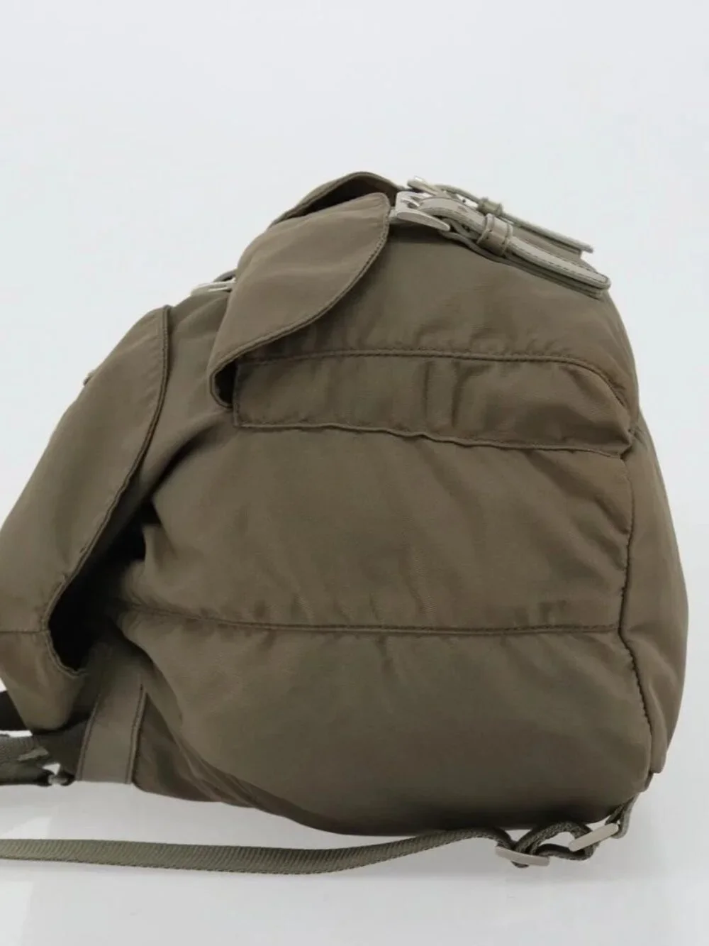 PRADA Backpack Nylon Gray Silver Auth